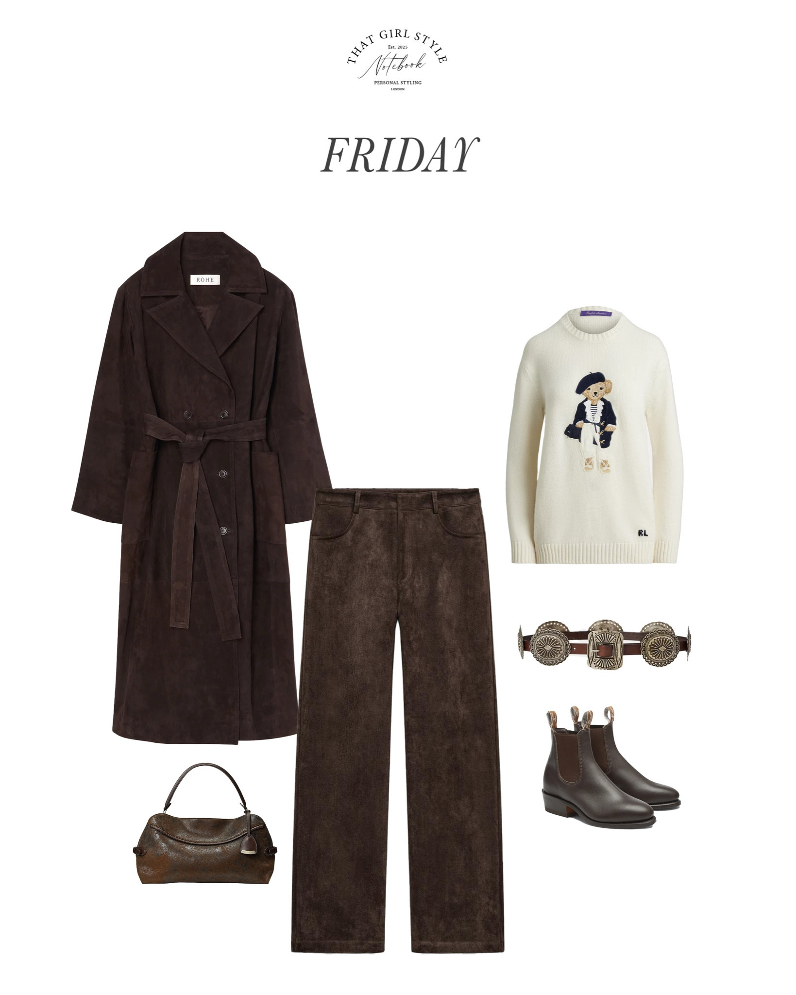 Look 61 | Coat Róhe, Trousers Zara, Jumper Ralph Lauren, Bag Ralph Lauren, Boots R.M Williams, Belt Ralph Lauren

#LTKautumn #LTKstyletip #LTKluxury