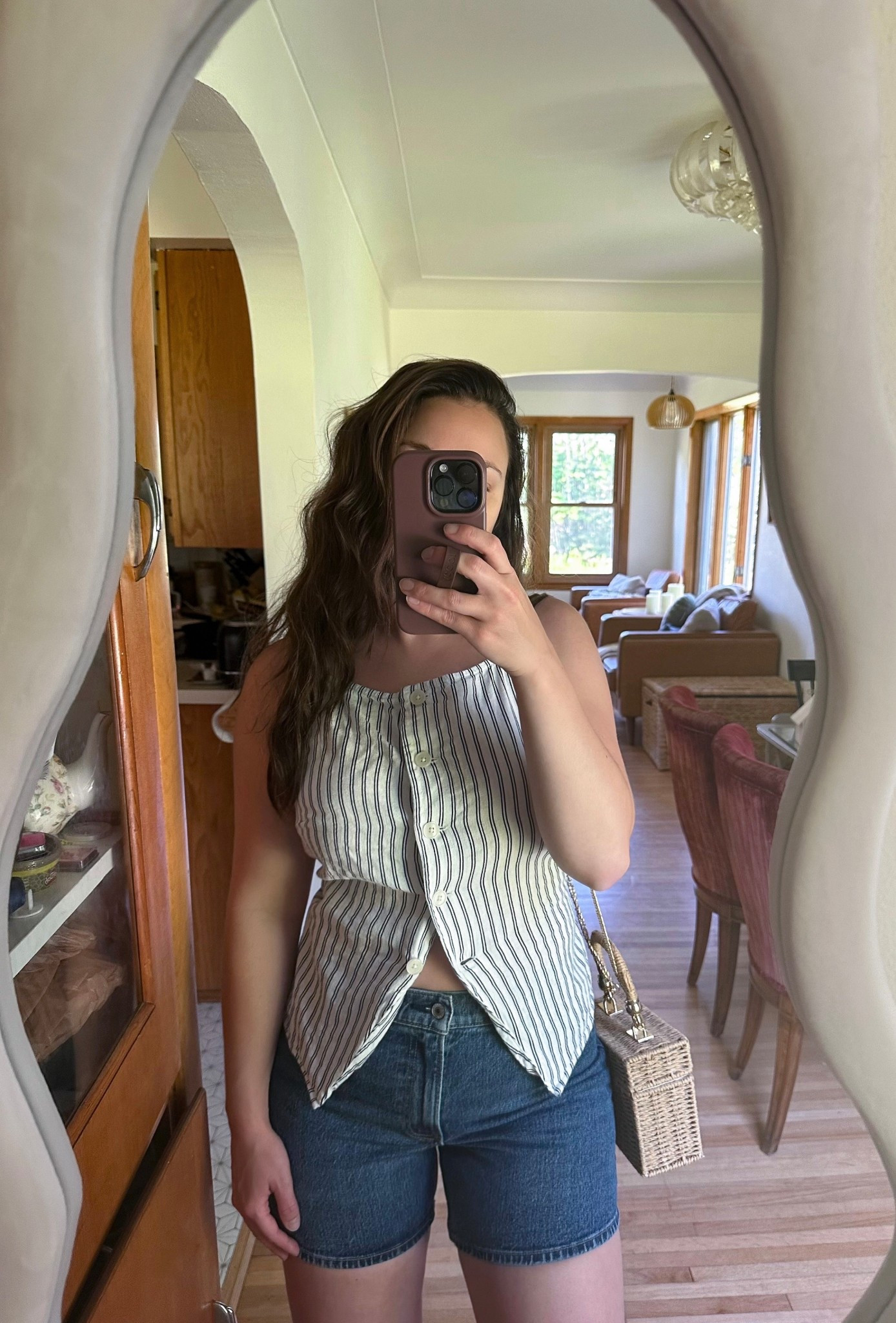 Summer outfit, Target finds 
Dark denim shorts 27
Striped vest top S 
Vintage woven rattan bag 

#LTKStyleTip #LTKFindsUnder100 #LTKItBag