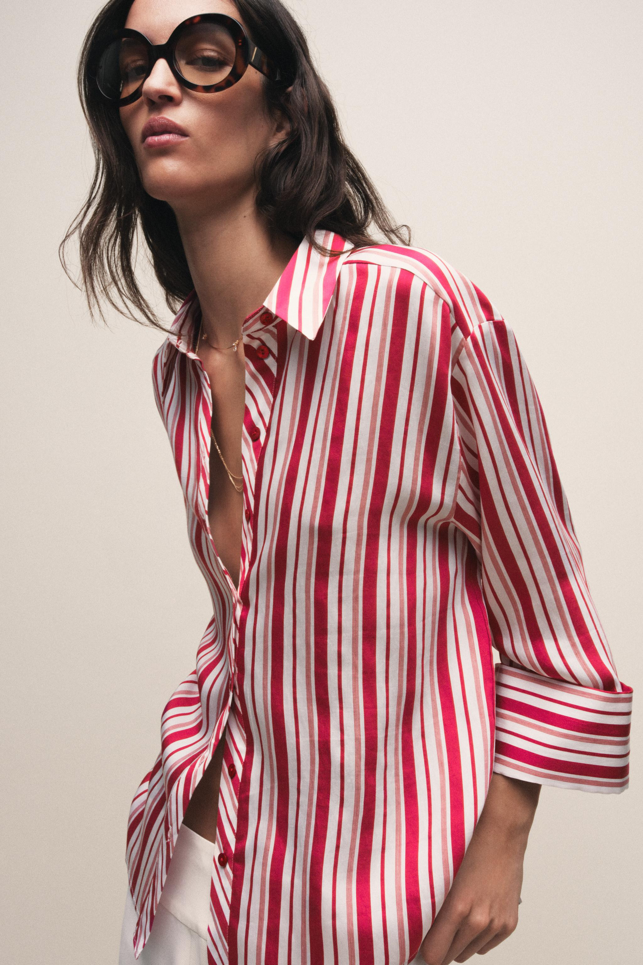 STRIPED SHIRT WITH TURN-UP SLEEVES | Zara US