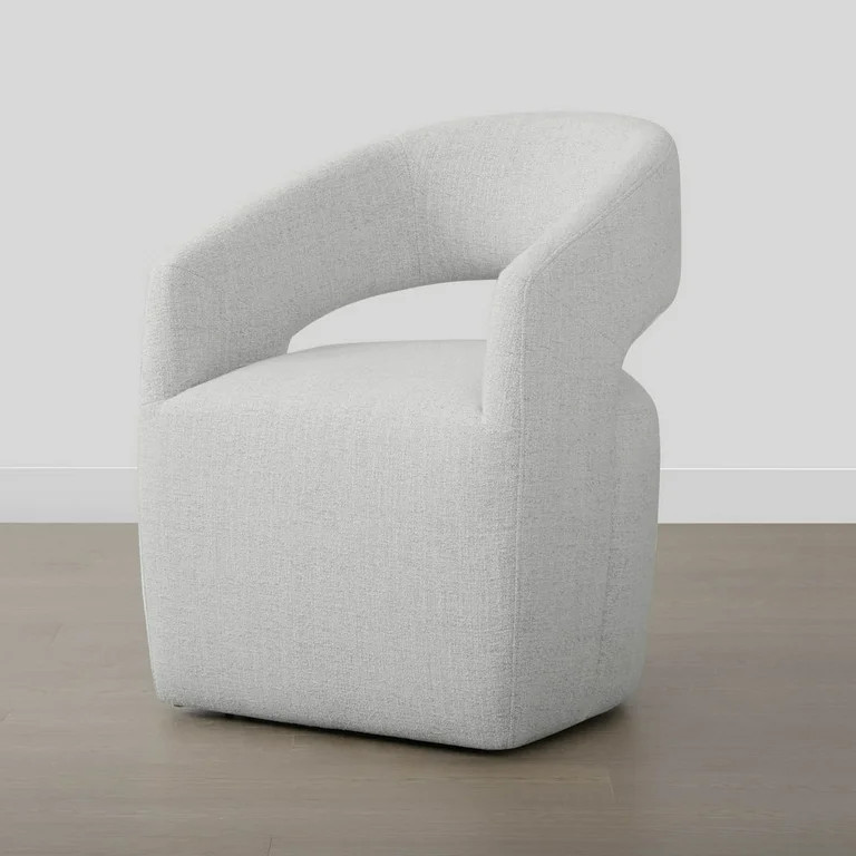 CHITA Modern Dining Chair with Caster Wheels & Open Back, Upholstered Dining Room Chairs, Fabric ... | Walmart (US)