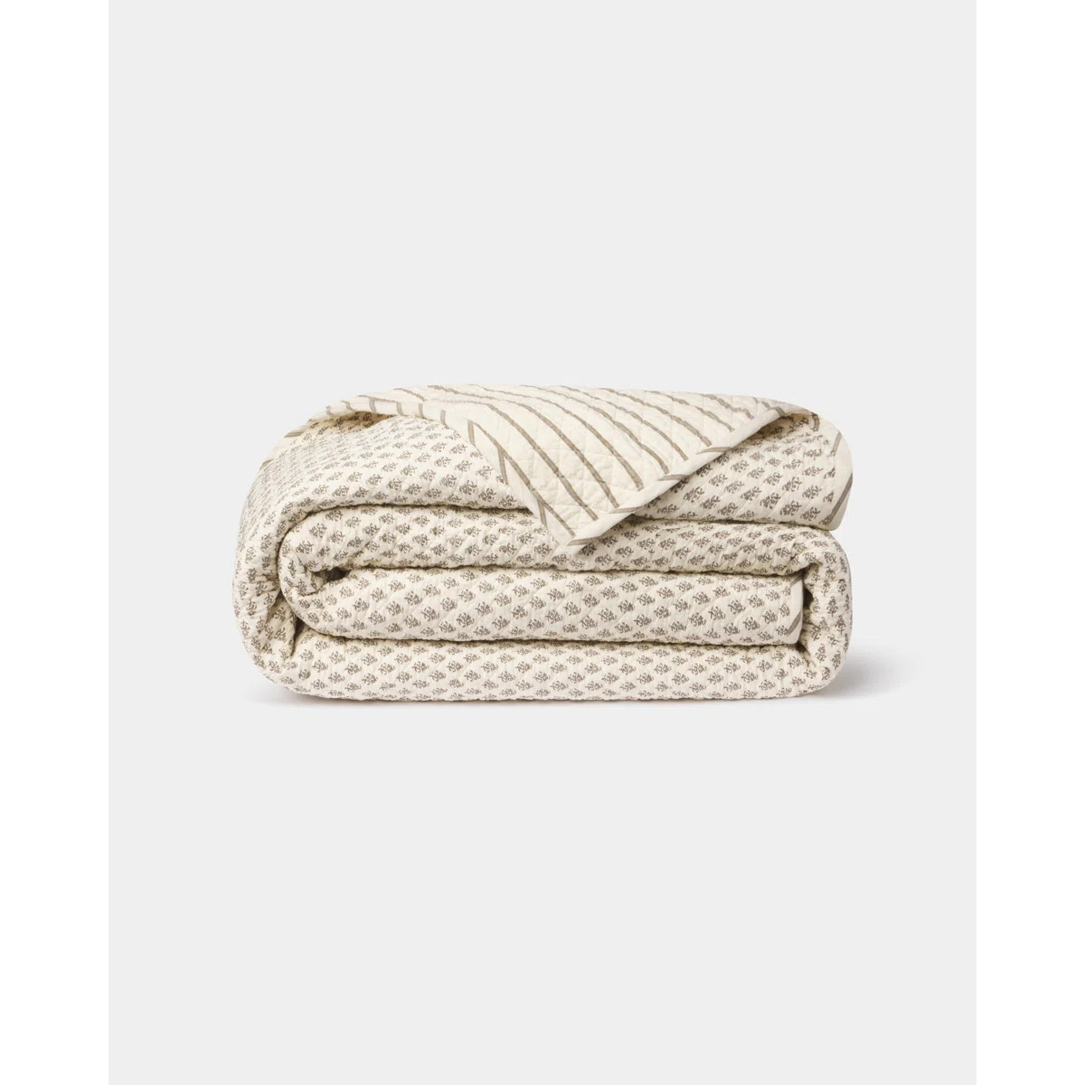 Bentley Cocoa Brown Block Print Quilt | Wayfair North America