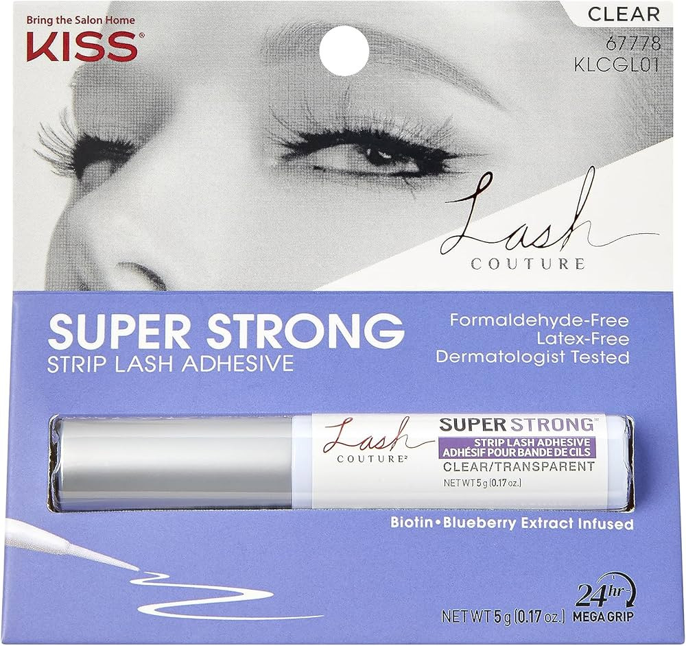 KISS Lash Couture Clear Strip Lash Adhesive with Biotin & Blueberry Extract, Latex-Free, Dermatol... | Amazon (US)