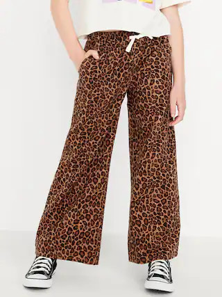 Printed High-Waisted Baggy Wide-Leg Pull-On Pants for Girls | Old Navy (US)
