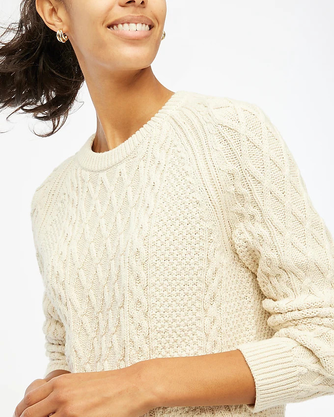 Cable crewneck sweater | J.Crew Factory