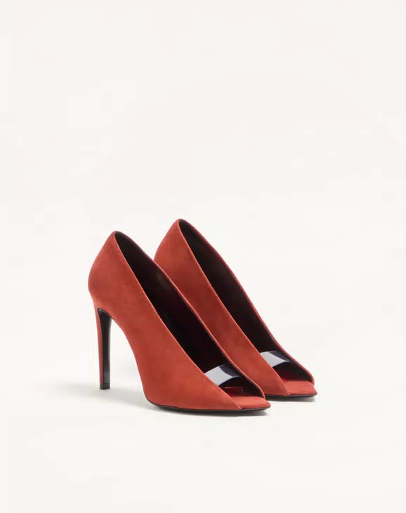 Open Toe Révélé Suede Pumps 105Mm | Valentino