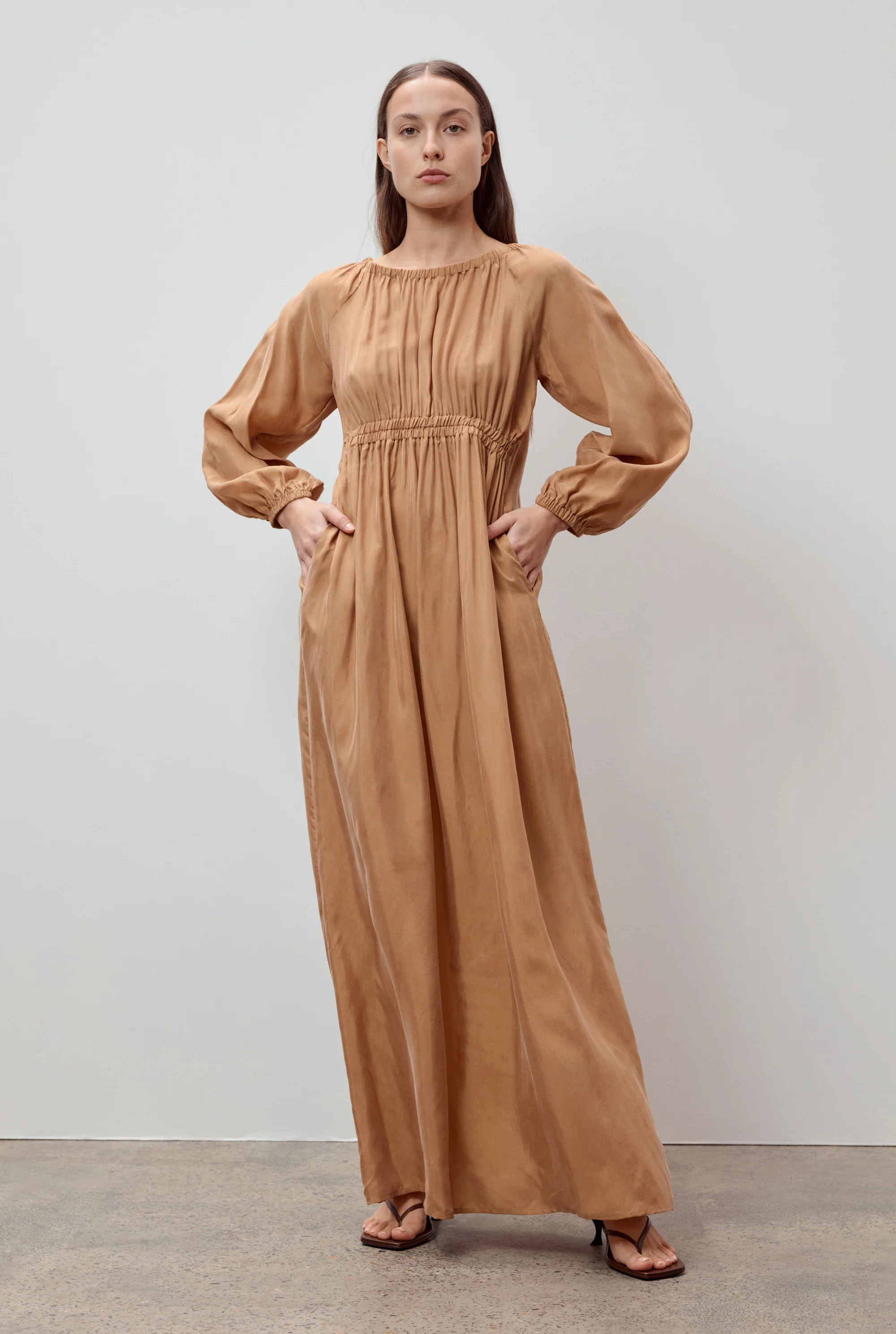 Scoop Back Maxi Dress in Caramel • Venroy • Premium Leisurewear designed in Australia | Venroy AU