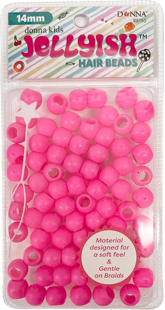 DONNA Kids Jellyish Hair Beads – Squishy, Jellyish Twist 14MM Rubber Beads, Safe & Durable Hair... | Amazon (US)