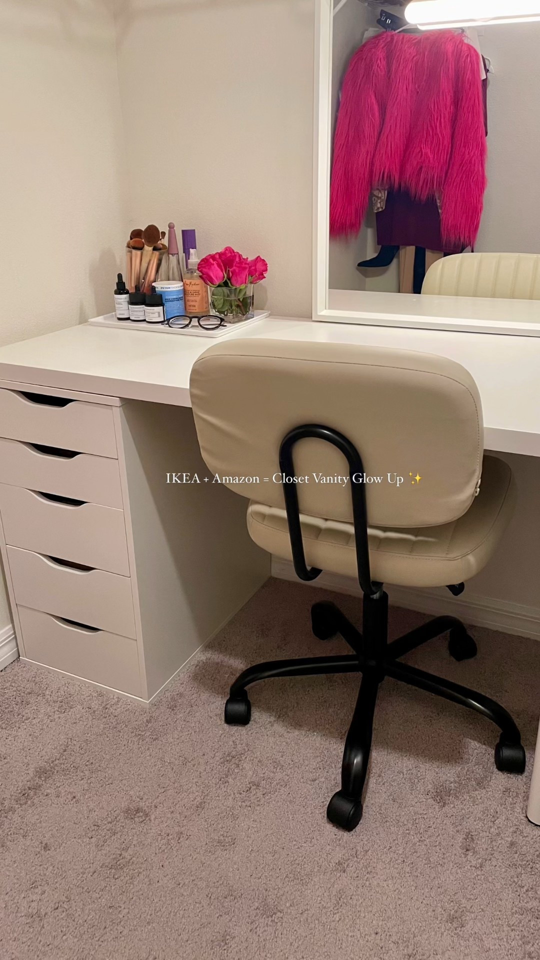 Starting my closet makeover with a simple, functional vanity setup! This IKEA and Amazon combo creates a practical getting-ready spot without breaking the bank. I’ve linked everything I used - perfect for anyone wanting a no-fuss beauty corner that just works!


#LTKBeauty #LTKHome #LTKFindsUnder100