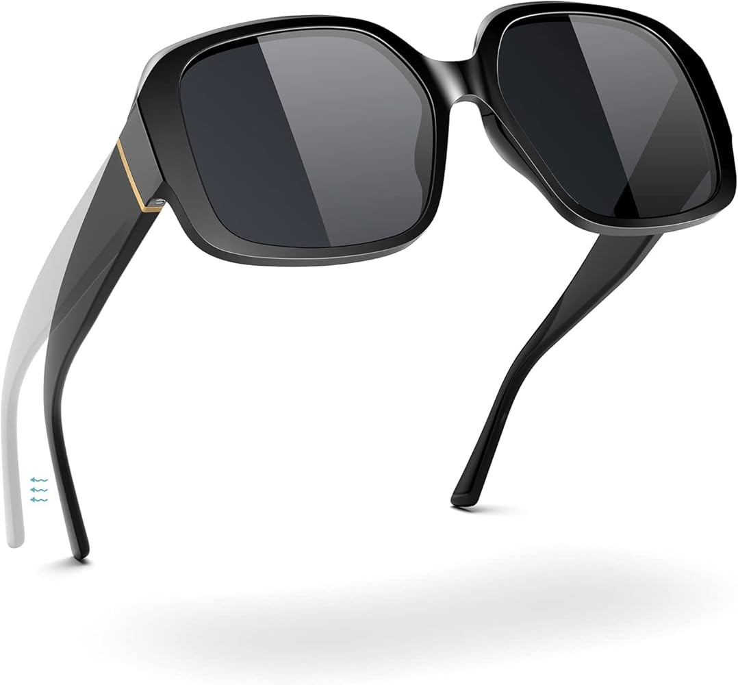 ViewJoy Oversized Sunglasses for Women Polarized 100% UV Protection Spring Hinges Jackie Ohh Big ... | Amazon (US)