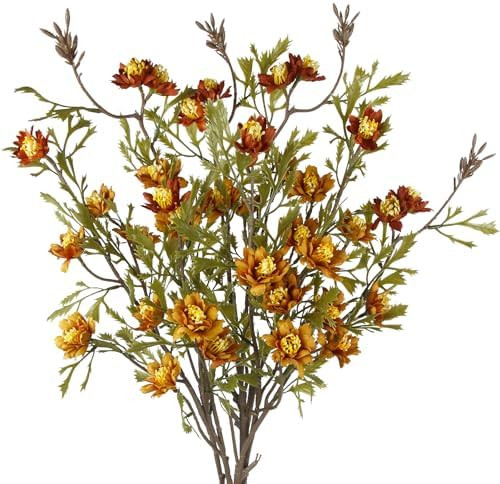 4Pcs Artificial Fall Flowers Daisy Flowers Wildflower Stems 33.5" Autumn Floral Arrangements Fake... | Amazon (US)