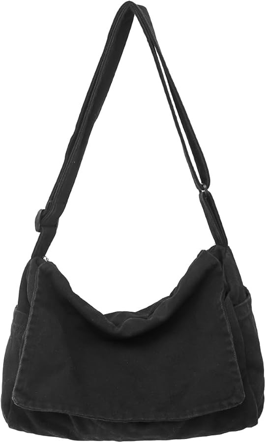 Messenger Bag for Women Men Satchel Bag Canvas Crossbody Shoulder Bag Casual Sling Bag | Amazon (US)