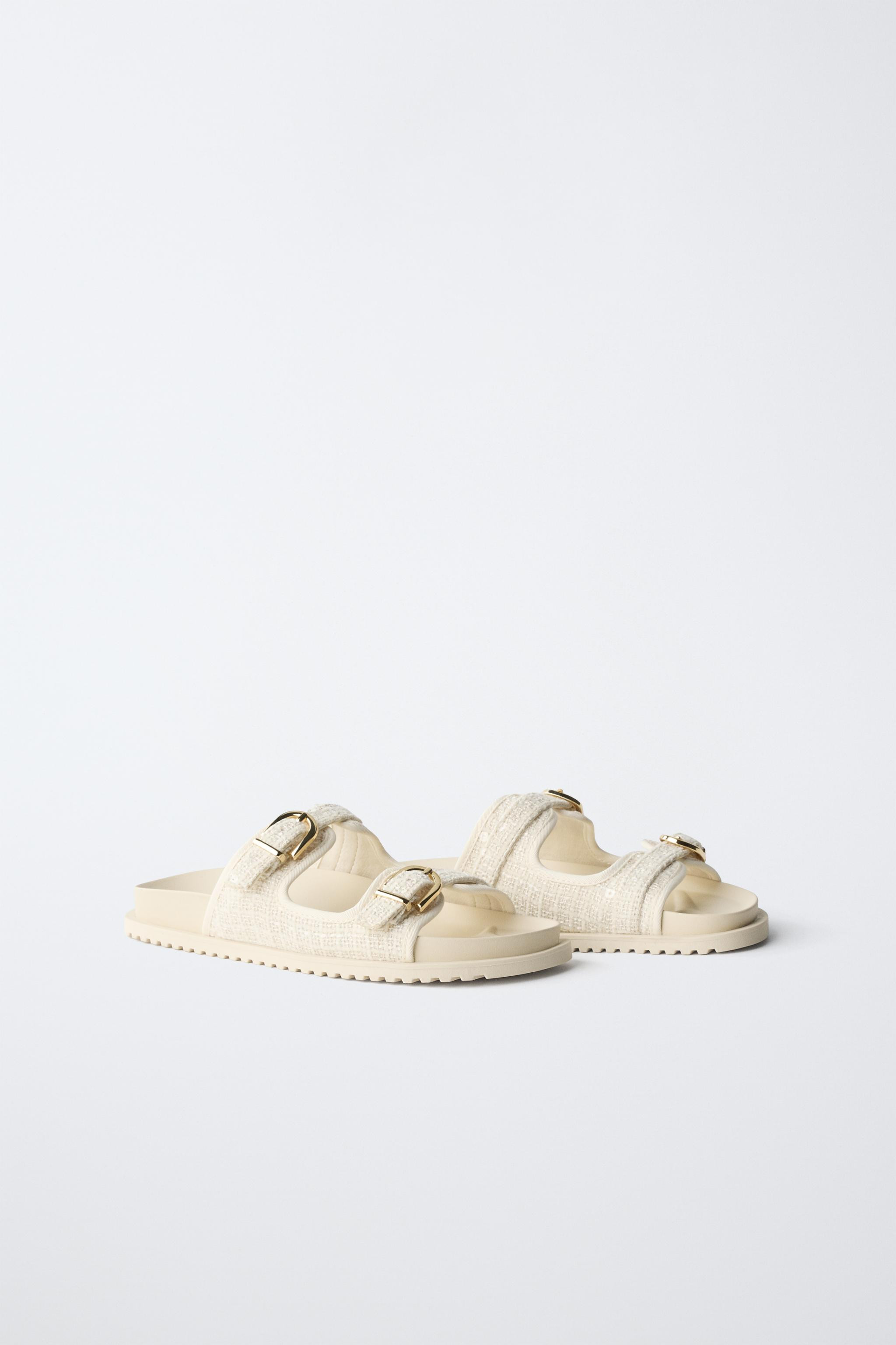 RAFFIA EFFECT BUCKLE SANDALS | Zara US