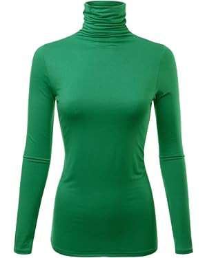 Womens Premium Long Sleeve Turtleneck Lightweight Pullover Top Sweater (S-3X, Made in USA) | Amazon (US)