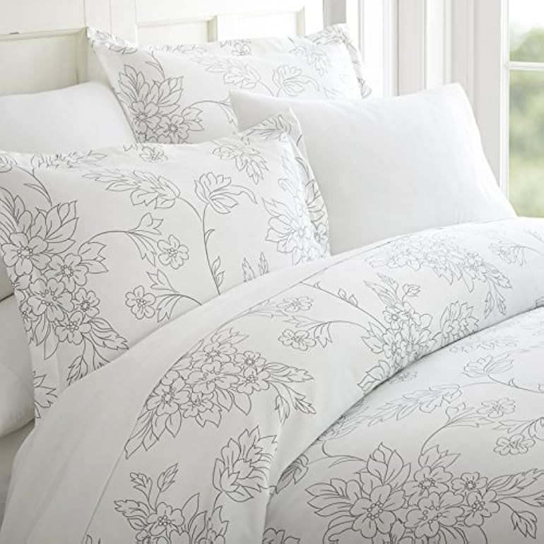 Amazon.com: ienjoy Home Patterned Duvet Cover Set, King/California King, Vines Gray : Everything ... | Amazon (US)
