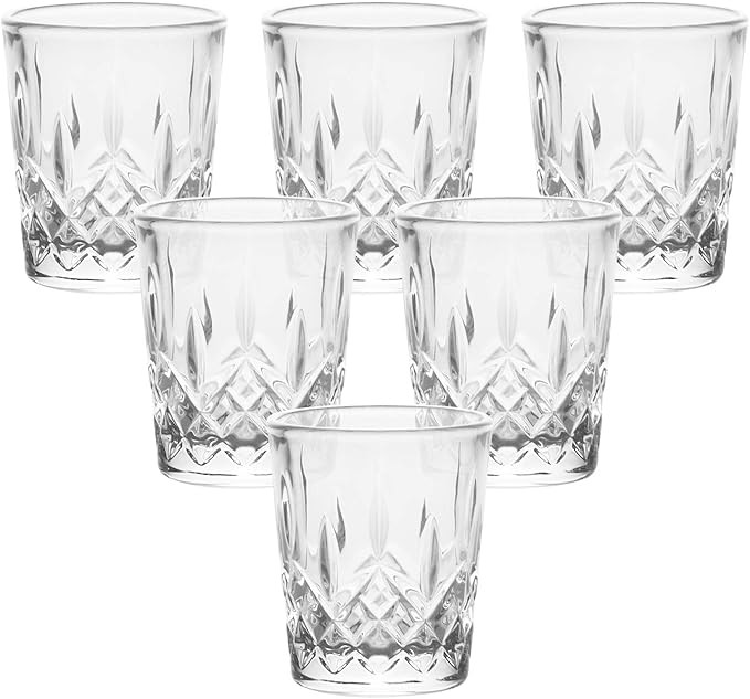 3021.01 Carved Patterns Shot Glasses, 1.7 OZ, Set of 6, Clear, JY001 | Amazon (US)