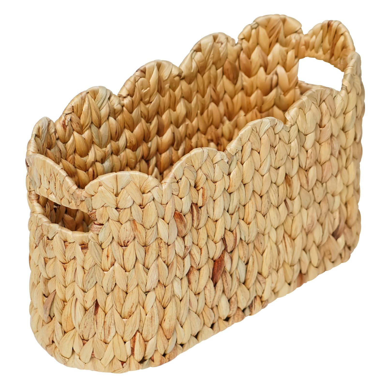 Toilet Paper Storage Basket,Scalloped Wicker Basket for Bathroom Organizers and Storage,Hand-Wove... | Amazon (US)