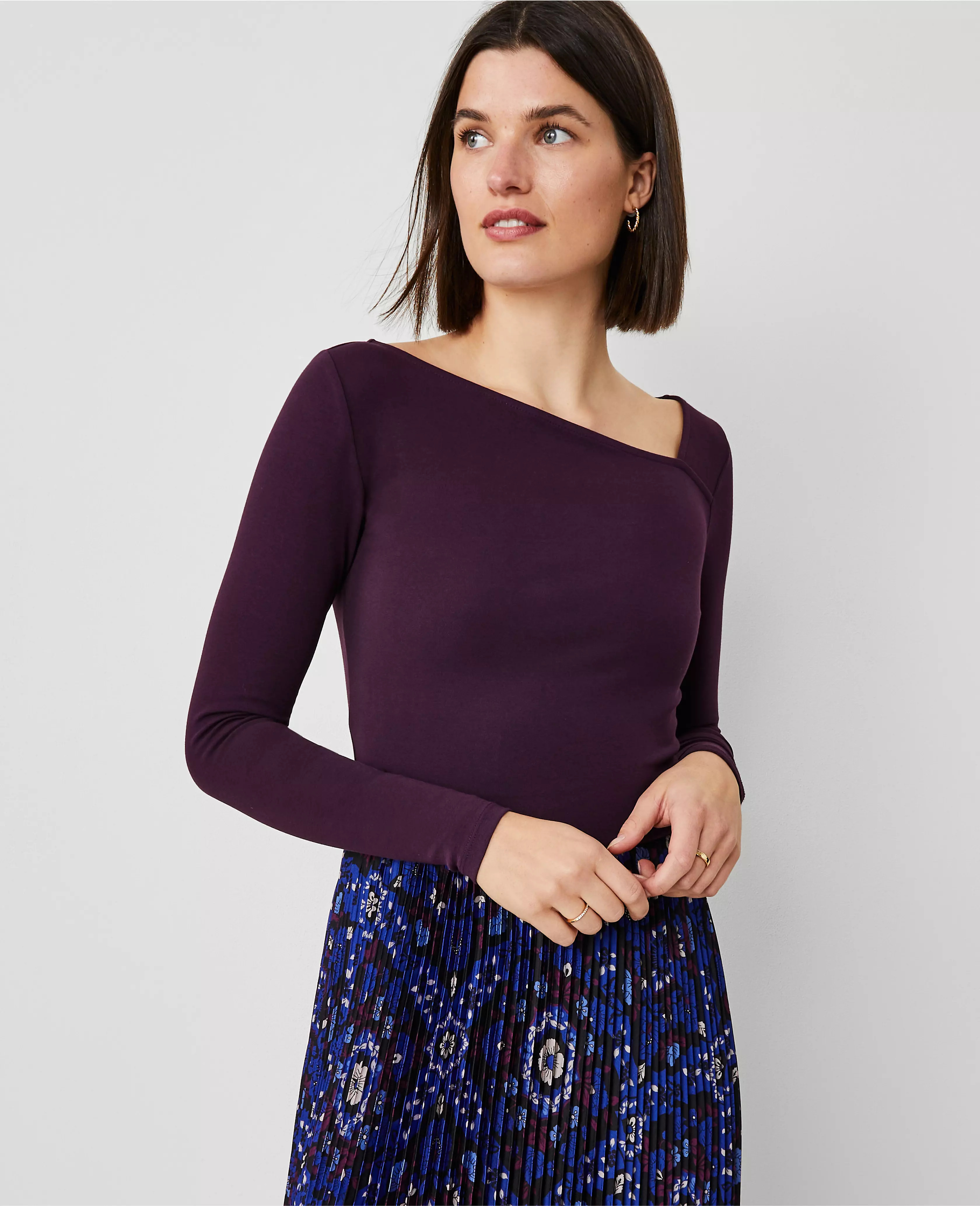 Asymmetric Neck Top | Ann Taylor