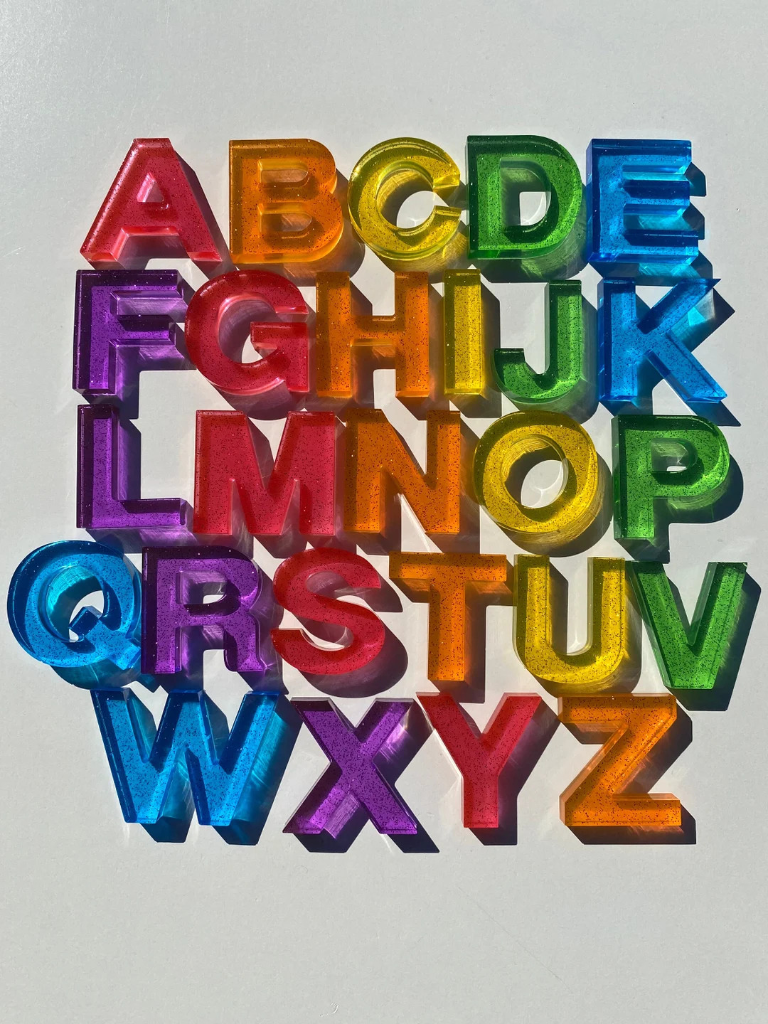 Translucent Rainbow Resin Alphabet Set - Etsy | Etsy (US)