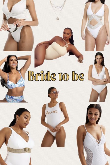 Some bride to be hen swimwear ideas or honeymoon swimwear for various sizes and fuller busts too. #swimwear #fullerbust #curvyfashion #vacationstyle 

#LTKcurves #LTKswim #LTKwedding