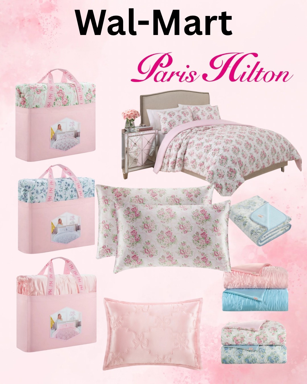 Where are my Coquette girlies at?! Walmart & Paris Hilton have the cutest bedding!! 3 piece sets! 🎀🩰💞

#LTKHome