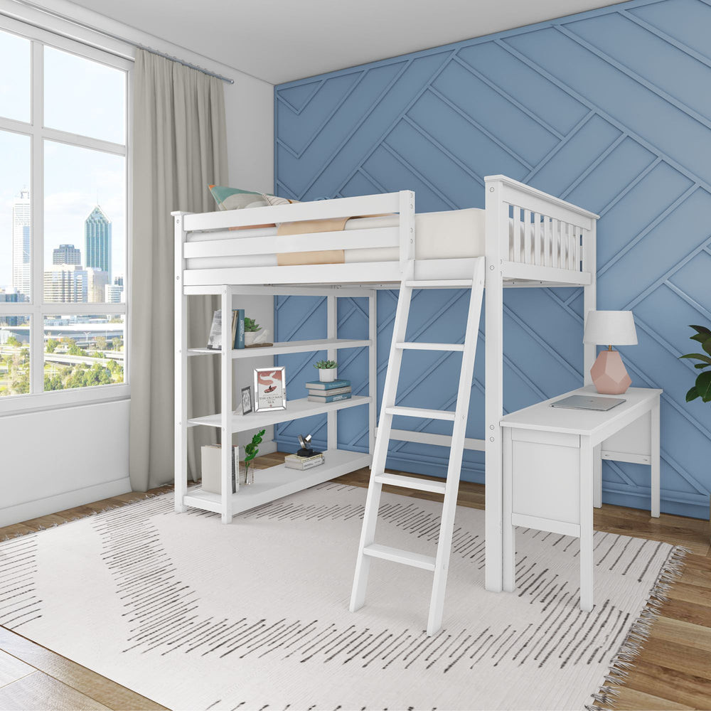 Full Loft Bed With Bookcase & Desk | max & lily