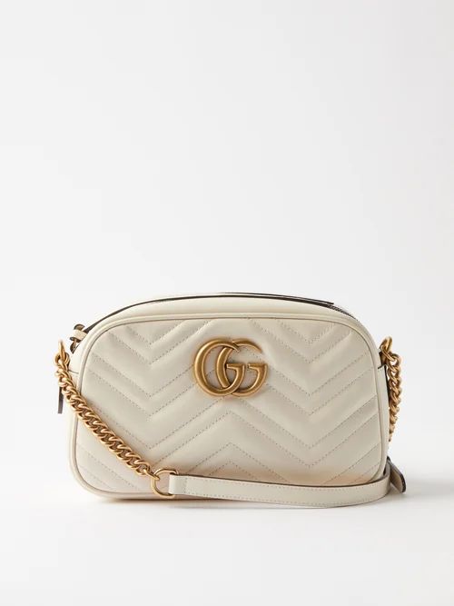 Gucci - GG Marmont Small Quilted-leather Cross-body Bag - Womens - White | Matches (US)