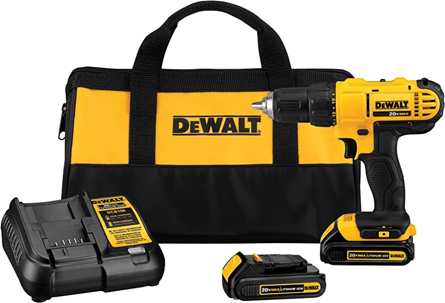 DEWALT 20V Max Cordless Drill / Driver Kit, Compact, 1/2-Inch (DCD771C2), Dewalt Yellow | Amazon (US)