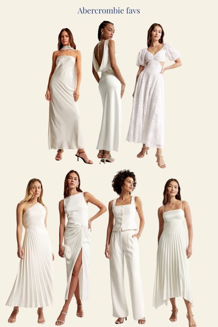 @Abercrombie wedding
shop is SO GOOD
#AbercrombiePartner!
Stunning options for
wedding guest, shower guest
and bridal related occasions!
I'm 5'4 and wear a xxs.
Regular length fit me best
especially when I added a
little kitten heel!
