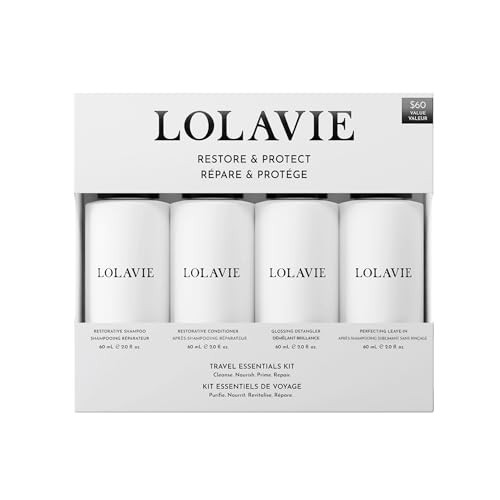 LolaVie Restore & Protect Travel Kit - Includes TSA-Approved Shampoo, Conditioner, Detangler & Leave-In - Vegan, Cruelty Free, Color Safe - All Hair Types | Amazon (US)