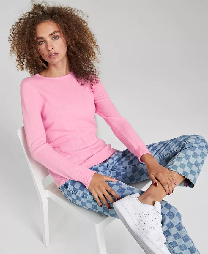 Women's 100% Cashmere Crewneck Sweater, Created for Macy's | Macys (US)