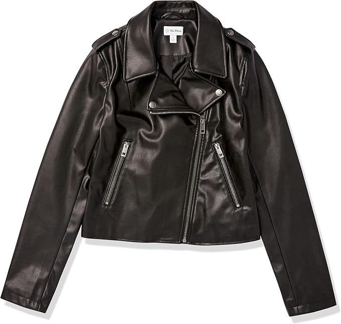 The Drop Women's Heather Faux Leather Moto Jacket | Amazon (US)