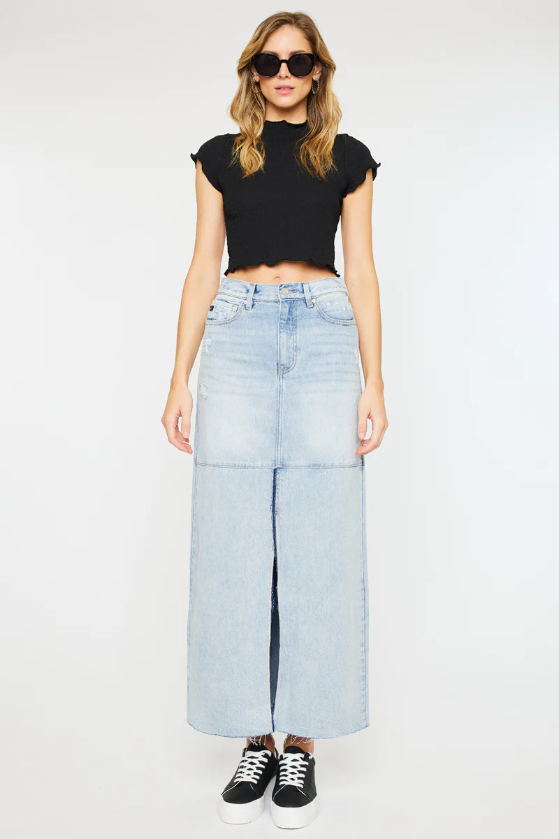 Babe Maxi Denim Skirt | Kancan USA