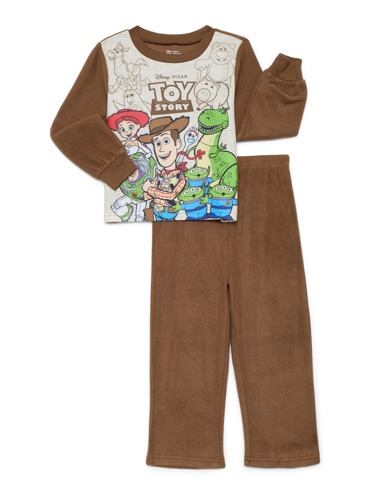 Disney Pixar Toy Story Toddler Boys Long Sleeve Top and Pants Pajama Set, 2-Piece, Sizes 12M-5T | Walmart (US)