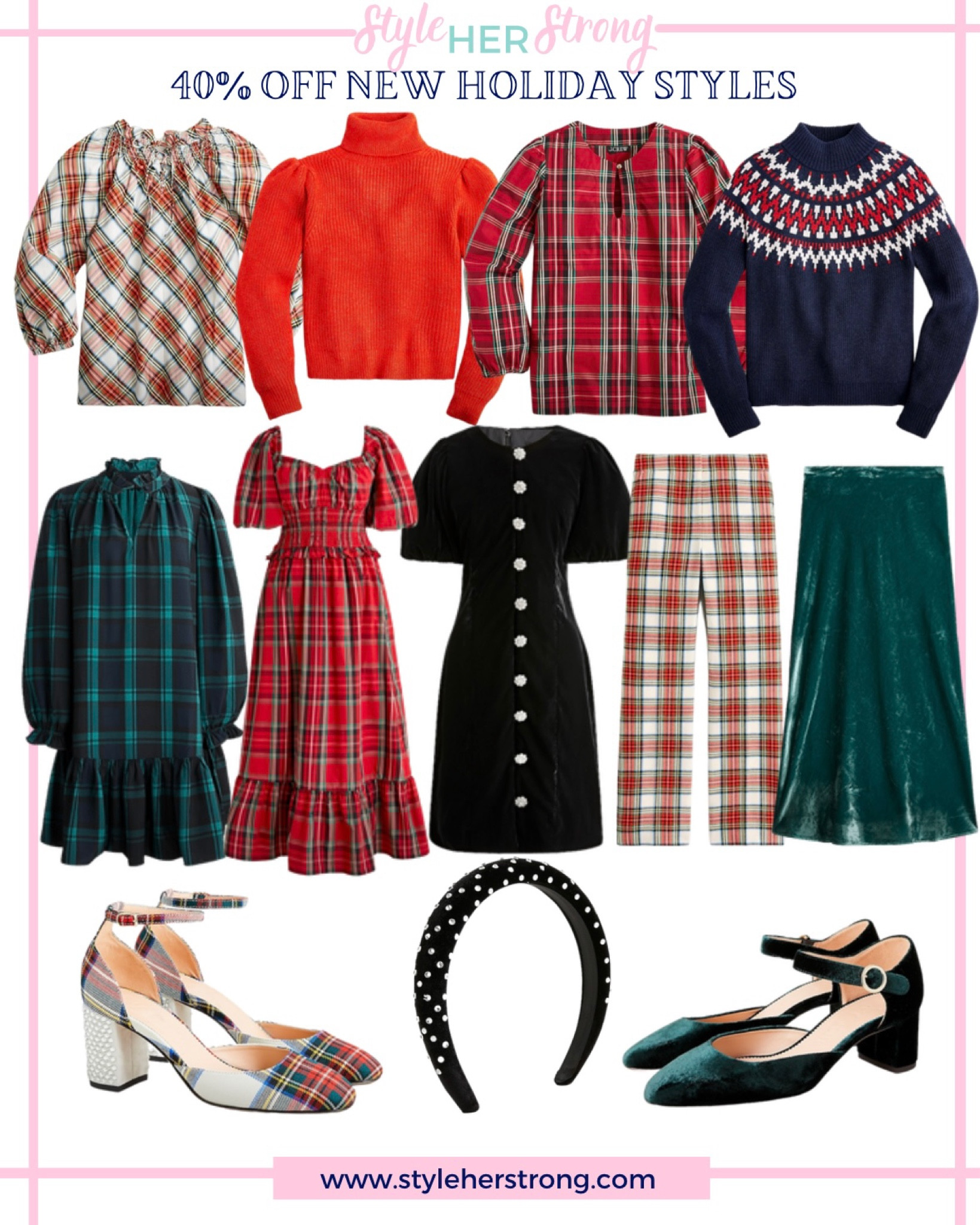 Get 40% off at J.Crew right now. I’m loving their new holiday arrivals like fair isle sweaters, velvet midi skirts, tartan plaid pants, smocked plaid dresses. 

#LTKsalealert #LTKHoliday #LTKSeasonal