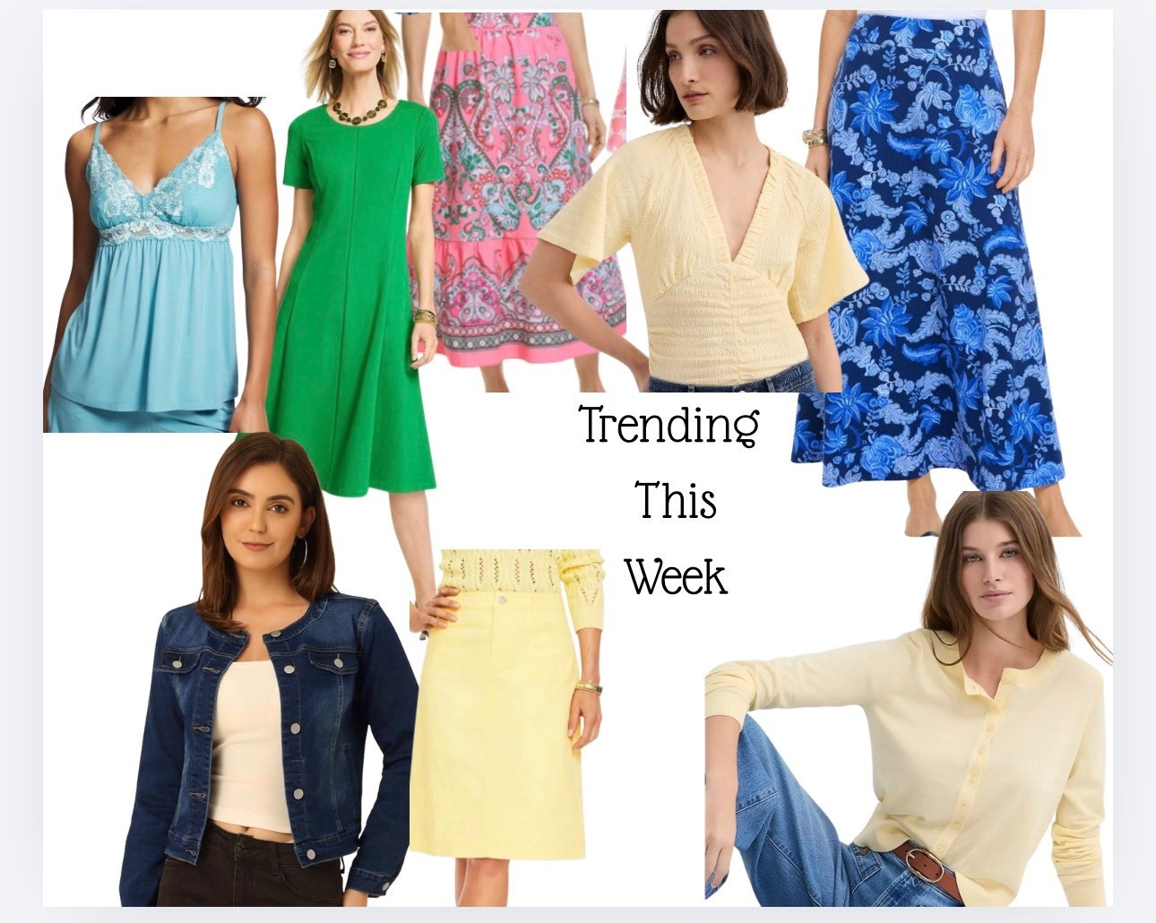 These are some of the wonderful items many of you have added to your closet this week. The lively colors of spring are truly in the air! I absolutely love the soft, buttery yellow cardigan from LOFT and my blue jean jacket I picked up on Amazon. They’re perfect for layering during this time of year and are so on-trend in both color and style. Plus, they’re cut in a classic way that will serve you well for many years to come.
The yellow flutter sleeve top really makes me feel vibrant. It has received lots of compliments, and I’m sure yours will too!
I’m excited to see what your favorite pieces will be next week. I can’t wait to find out!

#LTKPetite #LTKSaleAlert #LTKOver40