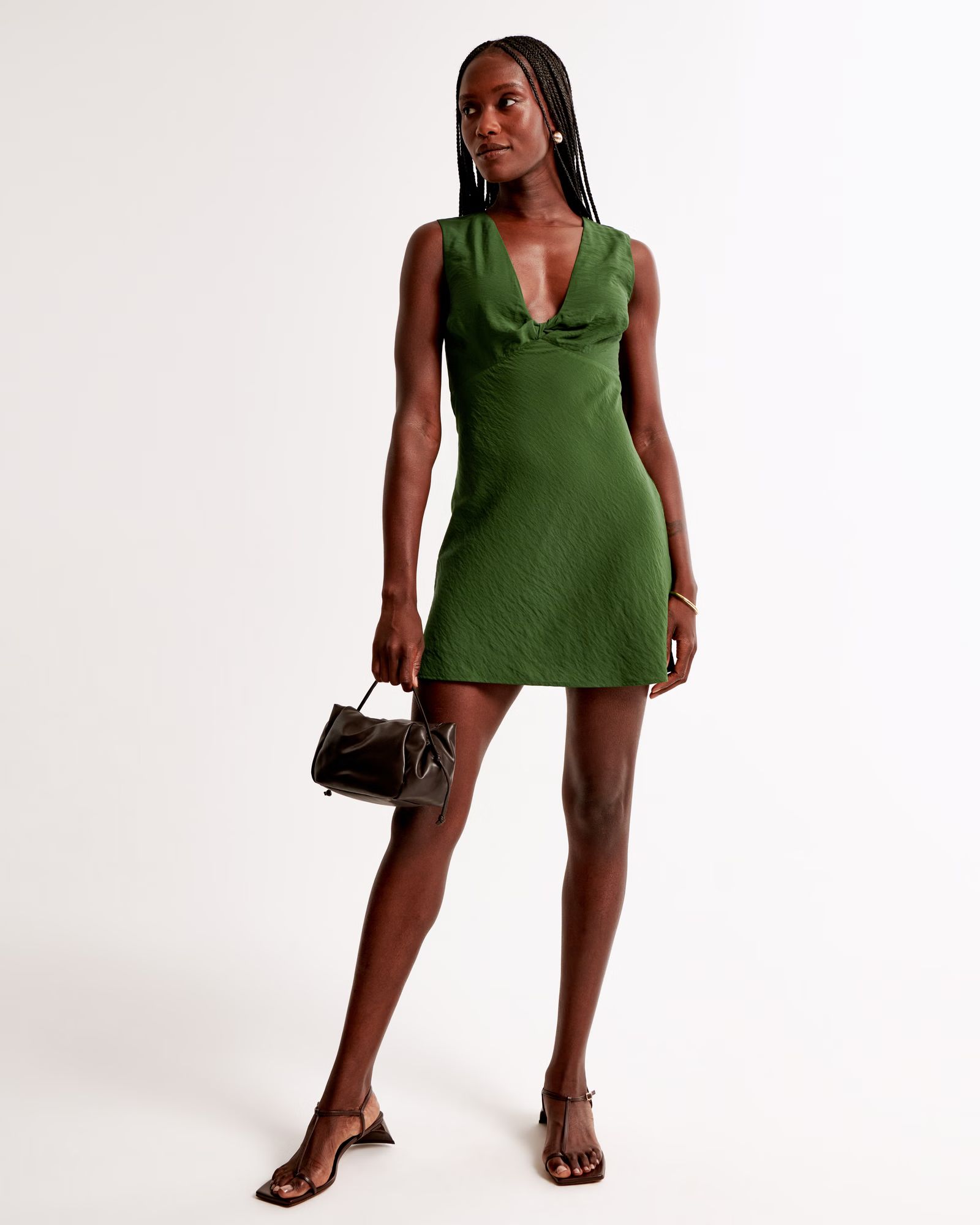 Women's Twist-Front Mini Dress | Women's New Arrivals | Abercrombie.com | Abercrombie & Fitch (US)