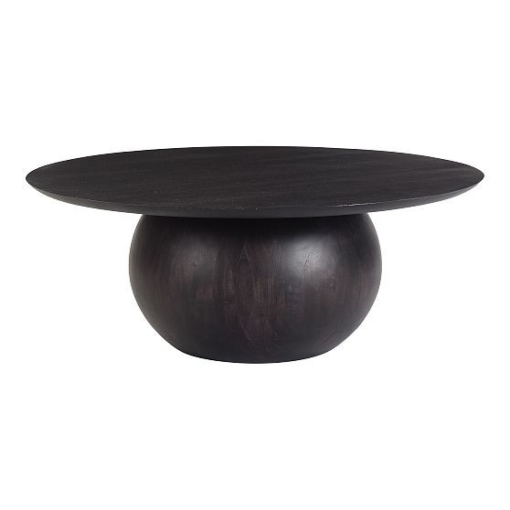 Spherical Base 35"" Round Coffee Table, Black | West Elm (US)