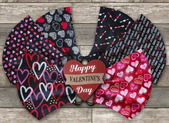 VALENTINE'S DAY/Heart Theme/Adult/Kids/Face Mask/Wire Nose | Etsy | Etsy (US)