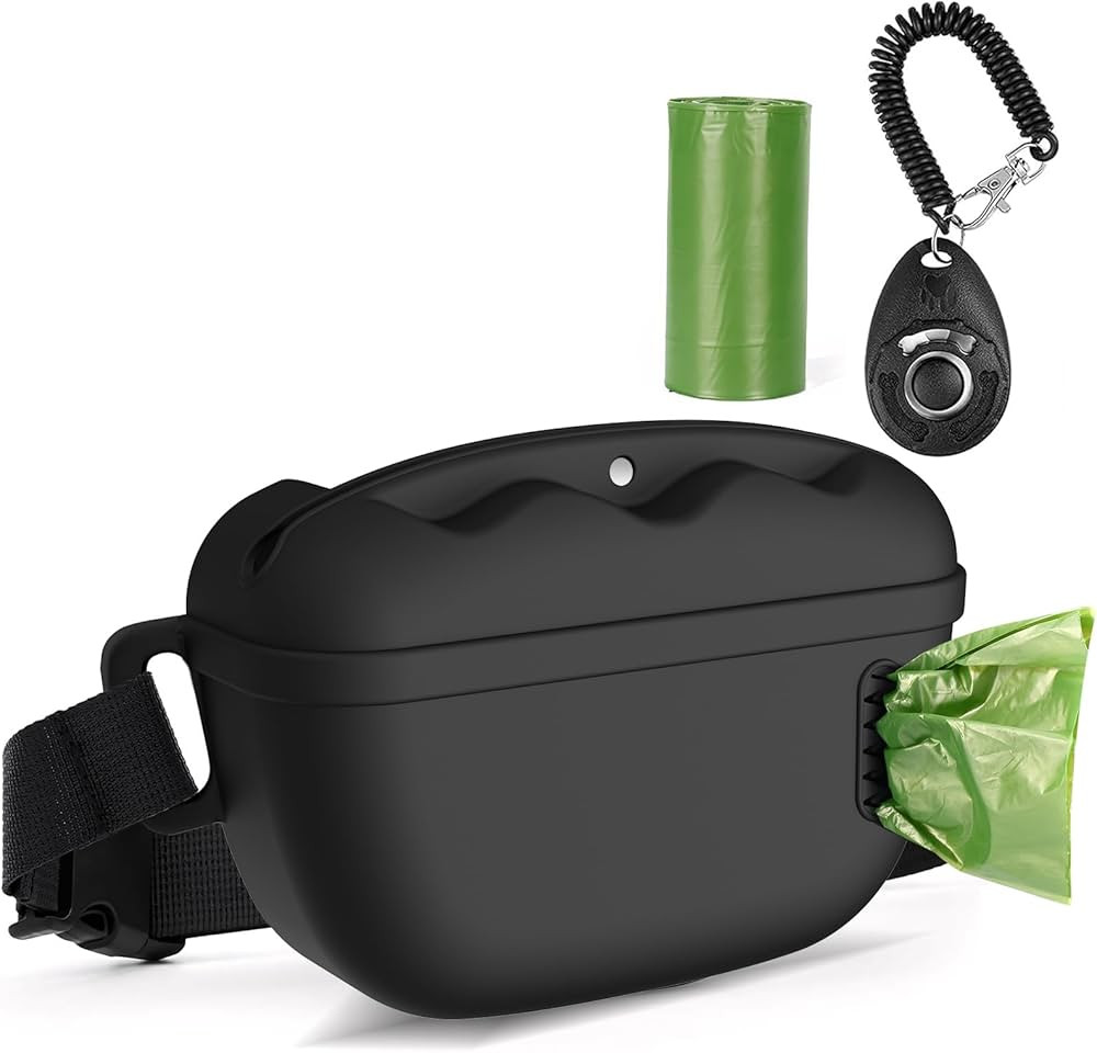 VIWIK 3 in 1 Dog Treat Pouch with Dog Waste Bag Dispenser & Training Clicker, Silicone Treat Bag ... | Amazon (US)