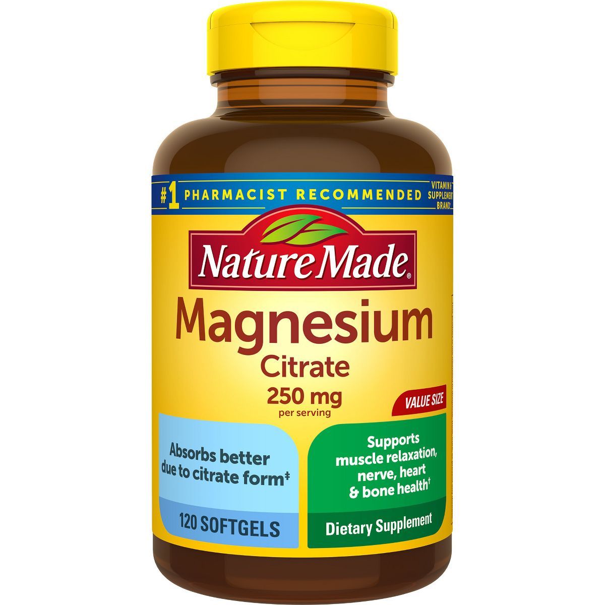 Nature Made Magnesium Citrate 250mg Muscle, Nerve, Bone & Heart Support Supplement | Target
