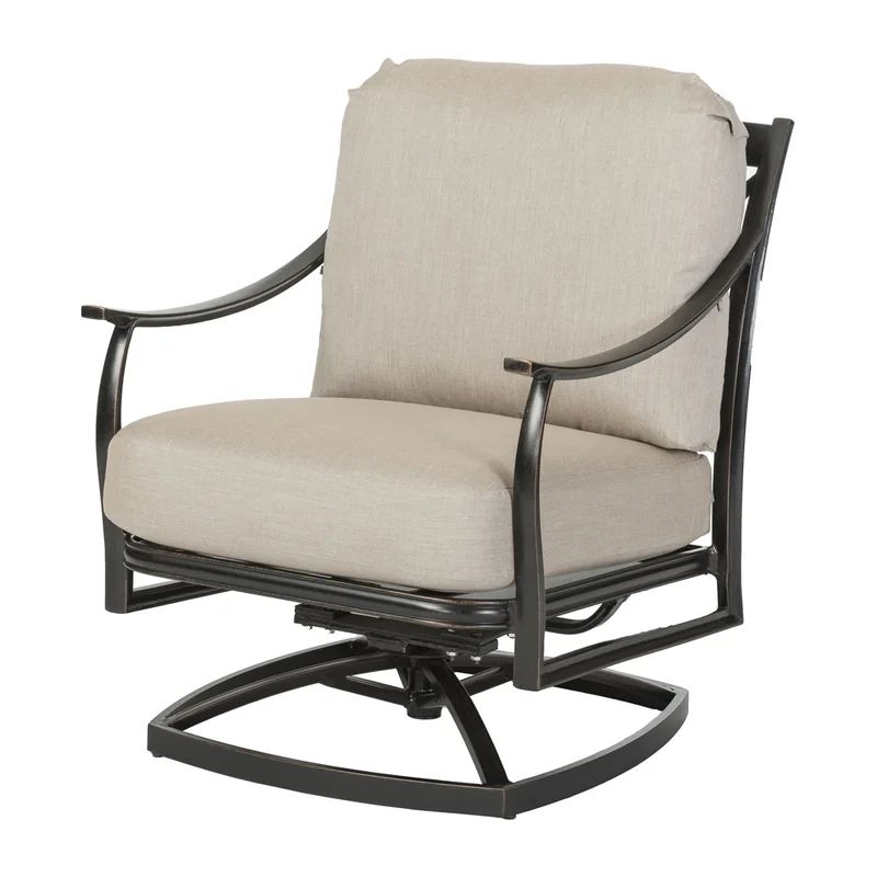 Outdoor Rocking Metal Chair with Cushions | Wayfair North America