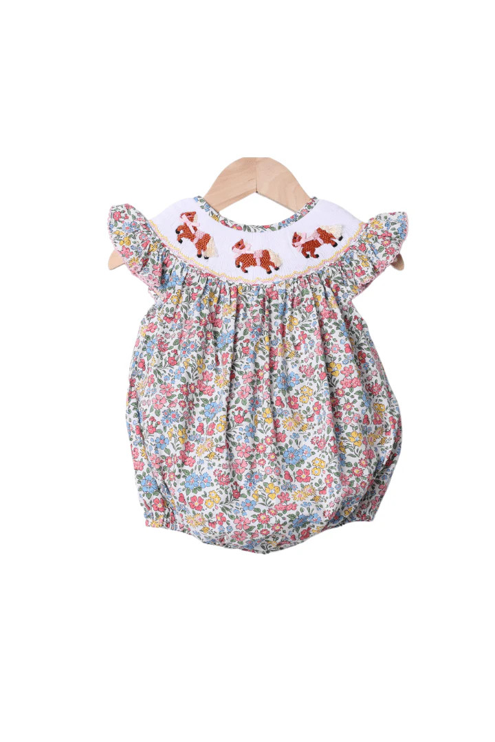 Smocked Horse Floral Bishop Bubble | The Smocked Flamingo