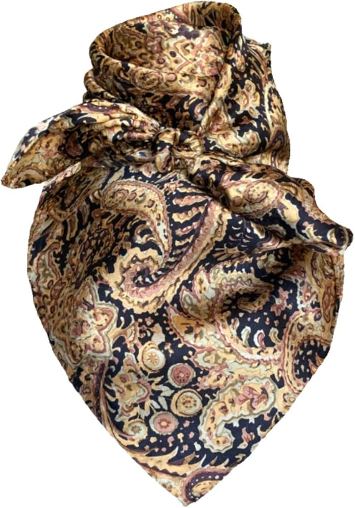 Wyoming Traders Paisley Cowboy Wild Rag 100% Silk Scarf Bandana Multiple Colors 34.5" | Amazon (US)