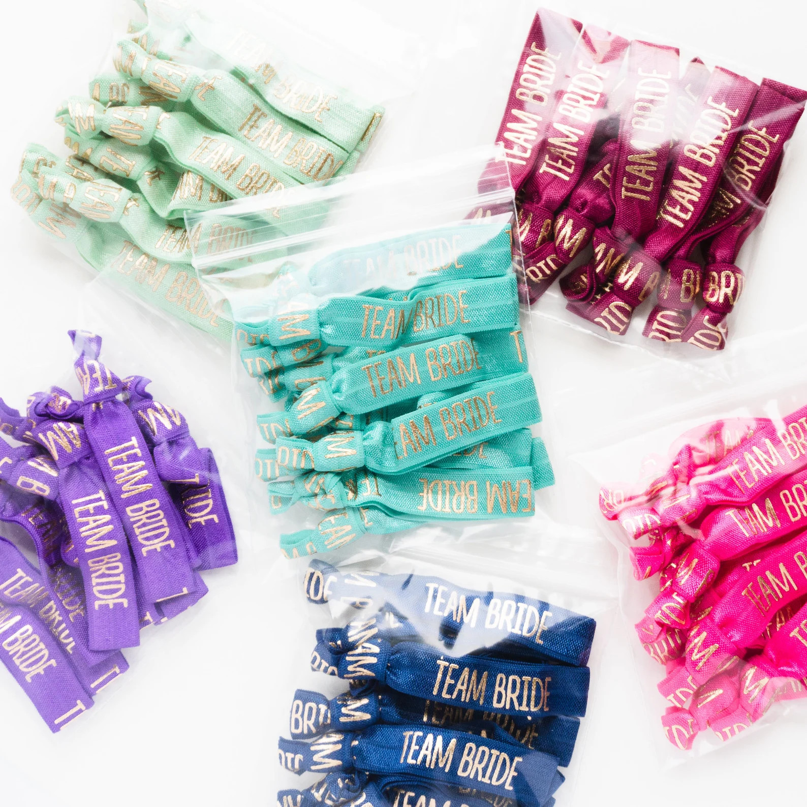 PACK OF 10 Team Bride Hair Ties Bachelorette Party Favors, Ready to Ship Favors, Bachelorette Pi... | Etsy (US)