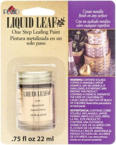 Plaid, Classic Gold 6110 :Craft Liquid One Step Leafing Paint, 0.75-Ounce, 1 Pack | Amazon (US)
