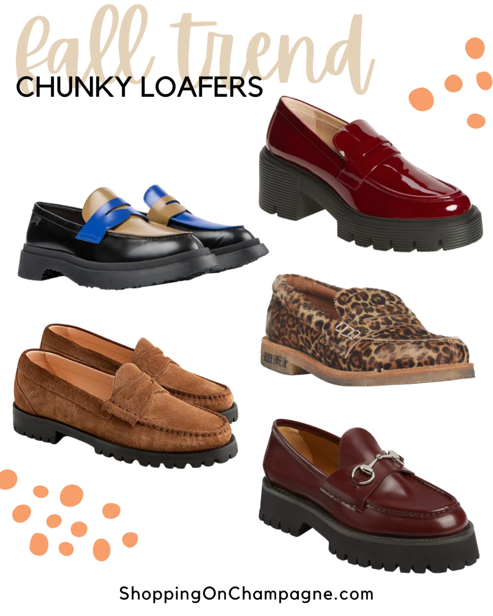 Chunky Loafers are on trend for fall with lug soles at thick treads. They come in the hottest styles of the season including suede, patent leather, burgundy red, color block, and leopard. Which is your favorite? 


#LTKStyleTip #LTKShoeCrush #LTKOver40