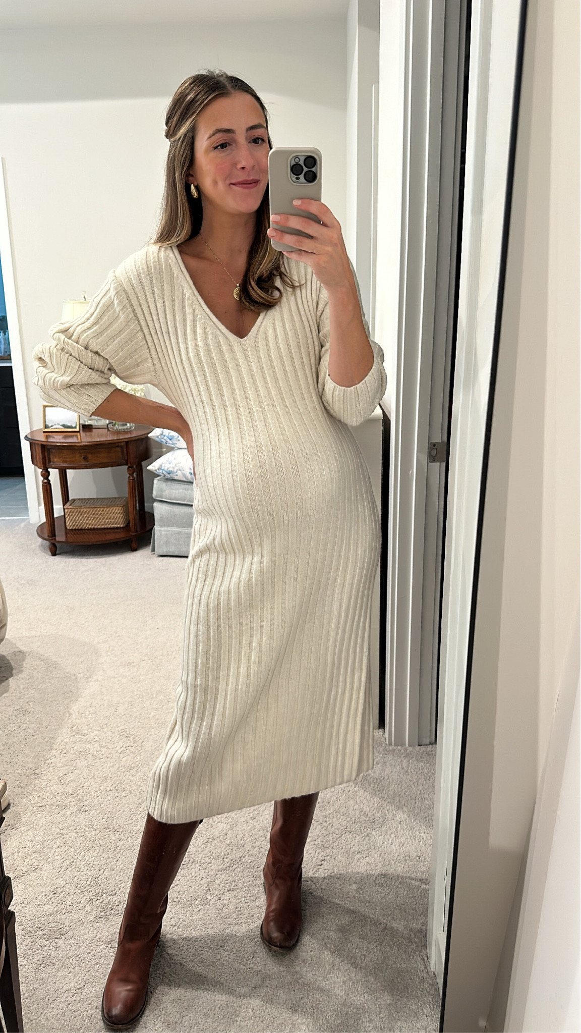 the perfect sweater midi dress - 9 months pregnant or not 🍂🍁

#LTKSeasonal #LTKfindsunder50 #LTKfindsunder100