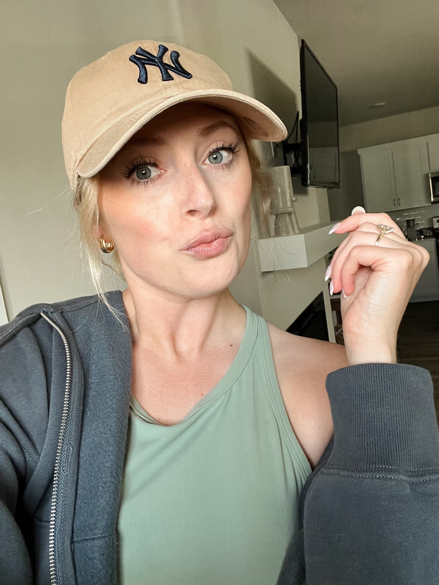 This hat is a favorite! Lululemon Align tank. Abercrombie zip up sweatshirt size down. I’m wearing size small.


#LTKActive #LTKStyleTip