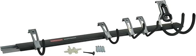 Rubbermaid FastTrack Garage Storage Utility Hooks, All in One Rail Hook Kit and Tool Organizer, 6... | Amazon (US)