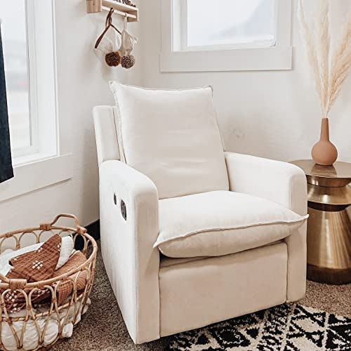 STORKCRAFT Timless Timeless Reclining Glider (Ivory) -USB Charging Port, 360-Degree Metal Swivel Bas | Amazon (US)